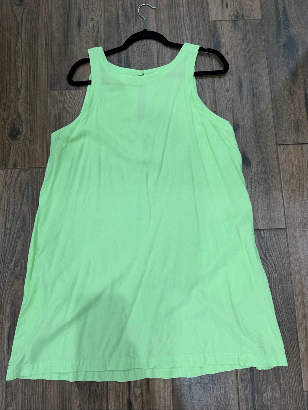 A New Day Linen Green Sleeveless Dress